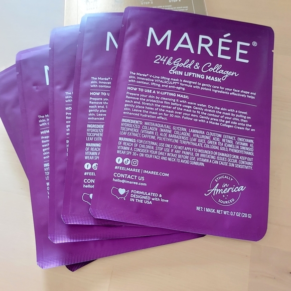 Marée 24K Gold & Collagen Chin Lifting Masks (5) - Picture 2 of 2